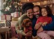 Family celebrating relocation into a new home