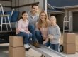 Happy family moving into new house in Georgia 